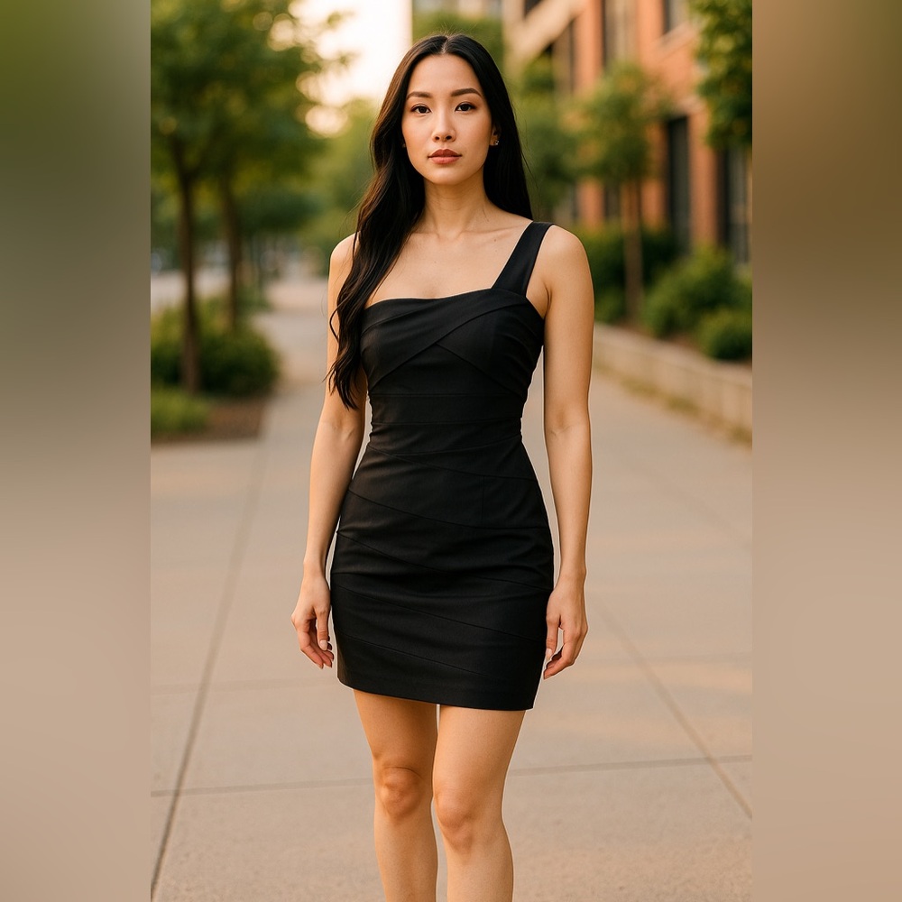 Elegant Black One-Shoulder Dress